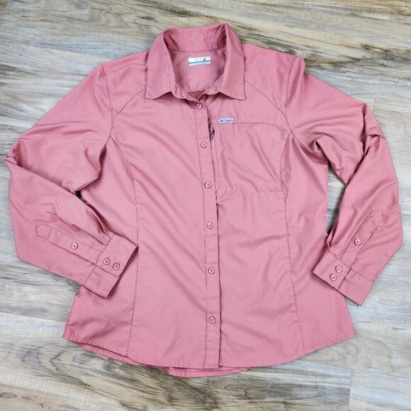 🔹️Columbia Kestrel Trail Lite Adjustable Roll Tab Long Sleeve Top Large - Picture 1 of 12